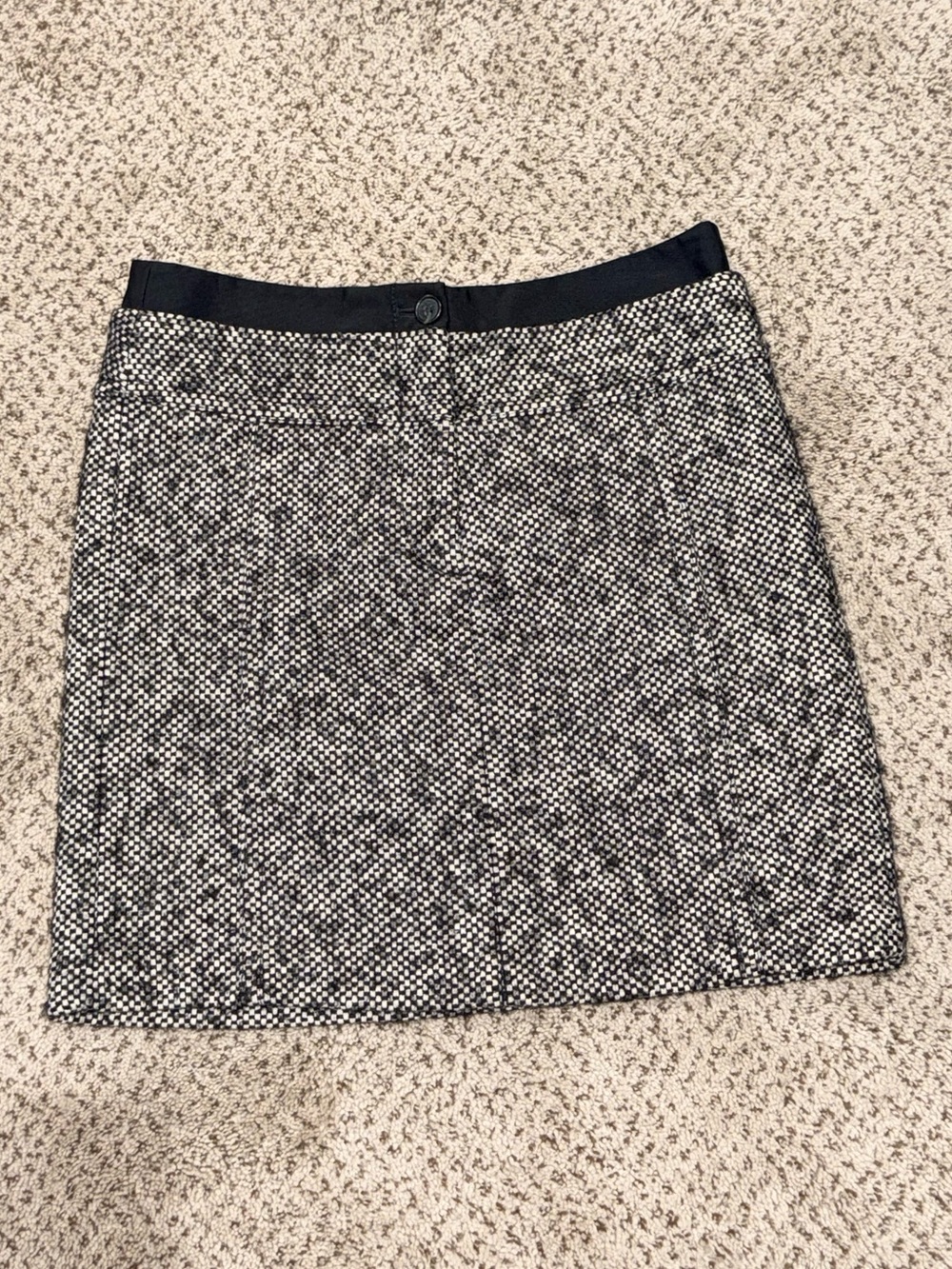 ANN TAYLOR LOFT Wool Blend Tweed Contrast Waist Pencil Skirt | 2P